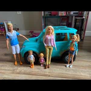 Barbie suv with family and pet